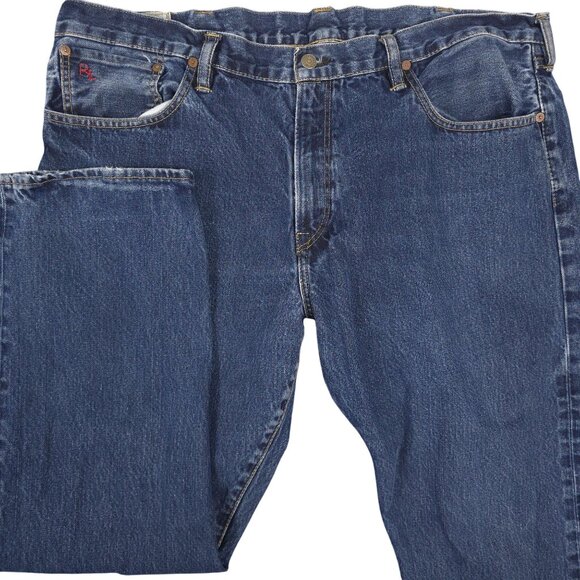 Polo Ralph Lauren Mens Hampton Straight Blue Denim Jeans Size 40x30 RL Logo - Picture 1 of 7